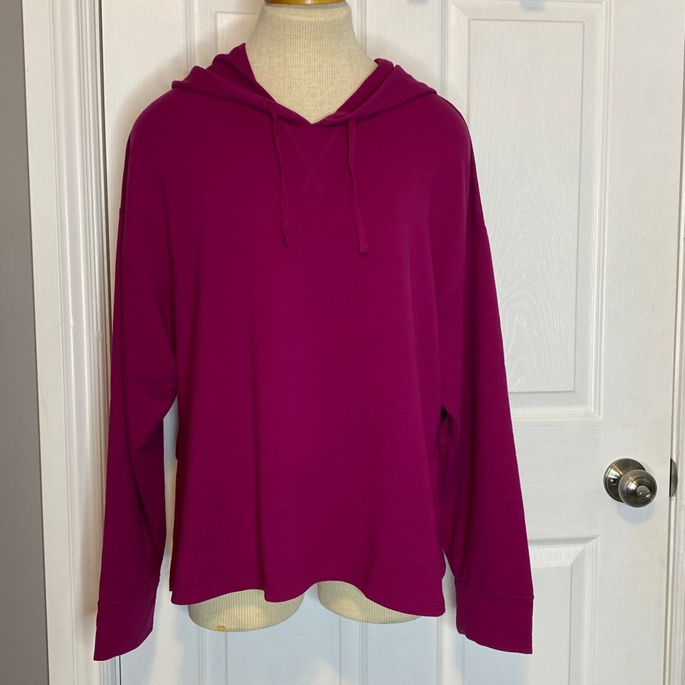 NIKE Dri-Fit Berry Pink Yoga Hoodie Loose Fit‎ Athleisure NWT Size L - Picture 4 of 16